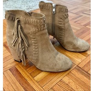 HOST PICK H&M Beige ‘suede’ fringe booties, Size 8
